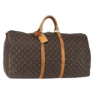 LOUIS VUITTON Monogram Keepall Bandouliere 60 Boston Bag M41412 LV Auth ka964